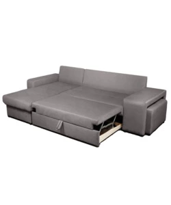 DIVANO LETTO "VIRGINIA" CON CASSETTONE E PENISOLA REVERSIBILE, 250X160X85 CM